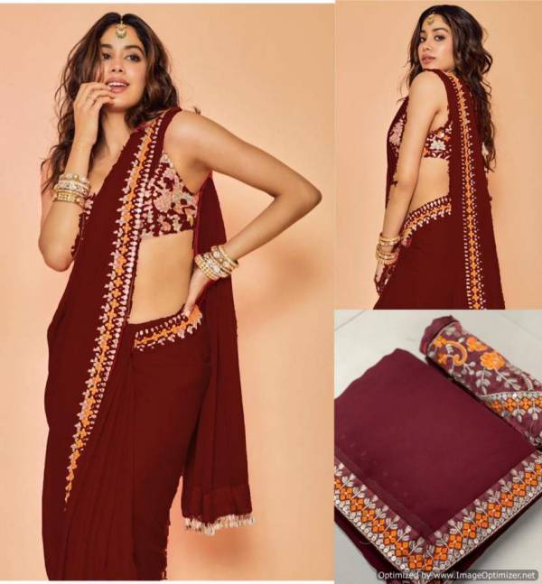 Jhanavi Colours Latest Designer Pretty Party Wear Stylish Saree Collection